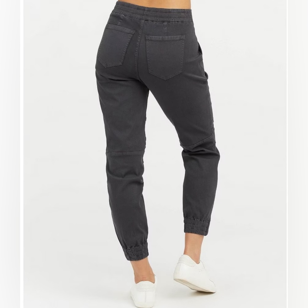 LIKE NEW Spanx Stretch Mid Rise Twill Joggers Washed Black XS Pull-On Utility - Picture 3 of 16